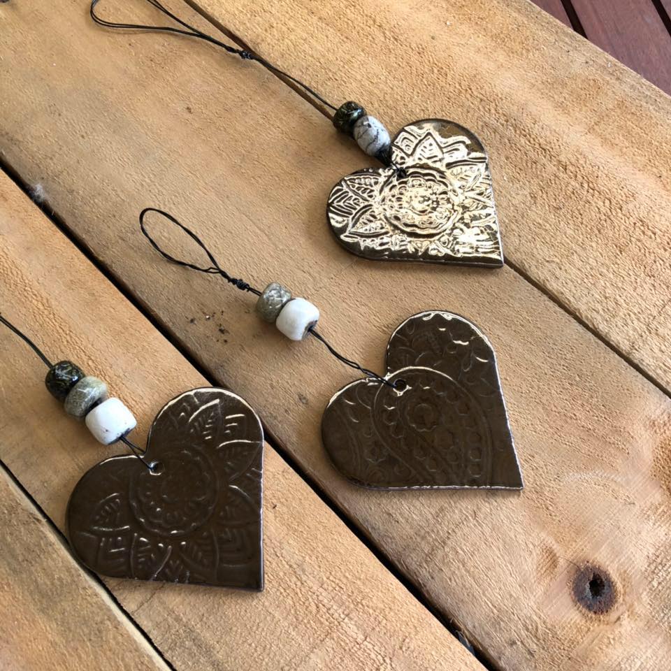 Hanging Hearts - Individually handcrafted Ceramics